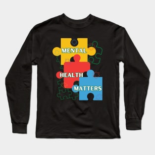 Mental Health Matters Colourful Puzzles Long Sleeve T-Shirt